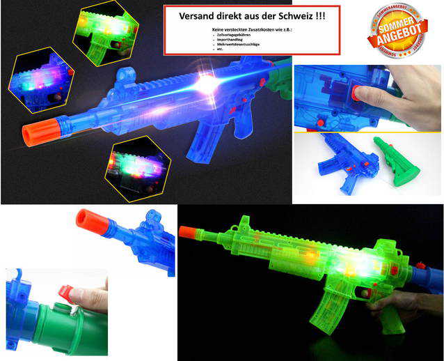 Batteriebetriebenes Wasser Spielzeug Wassergewehr Wasserpistole Wasser Pistole Gewehr XXL Spielzeug Kind mit LED Licht und Sound Sommer Sommerspielzeug Toy