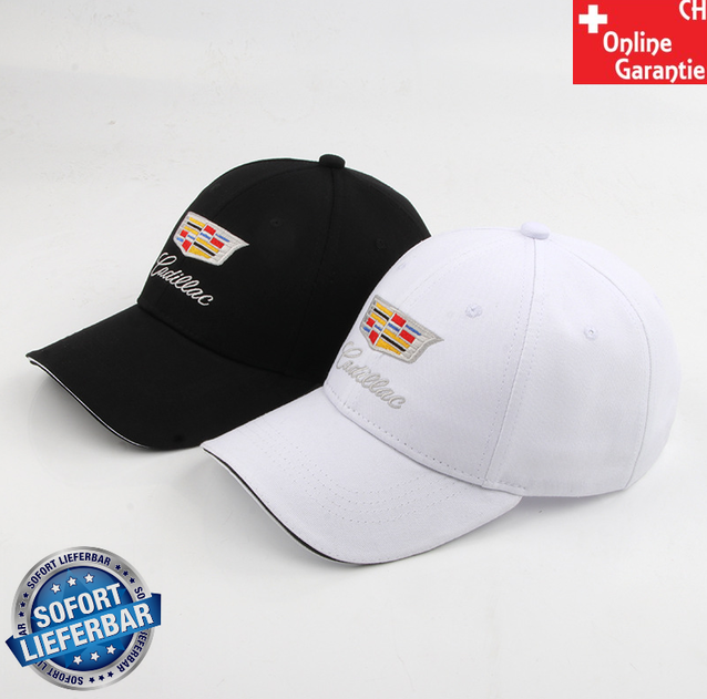 Cadillac Mtze Kappe Schwarz Weiss Auto Fanartikel Fan Cap Wappen Accessoire