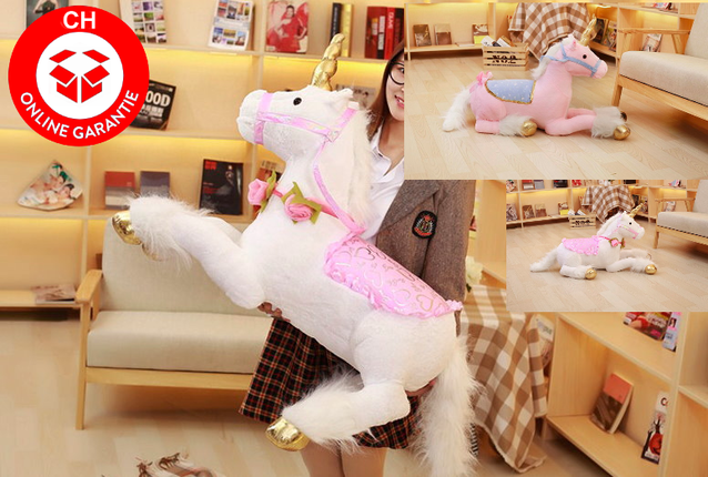 Einhorn Plschtier Plsch Pferd Plschpferd Unicorn Geschenk Kinder Mdchen XXL 110cm