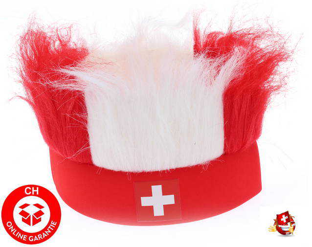 Stirnband Percke Schweiz Haar Suisse Switzerland Schwiiz Strubbelhaar Fanstirnband Fanartikel WM Hockey Fussball Fanshop Fan Souvenir