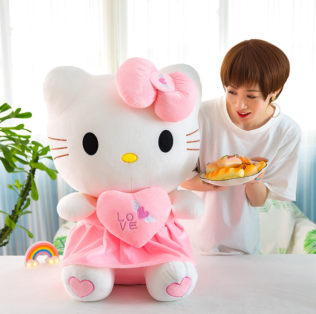 Hello Kitty Hellokitty Plsch Cat Plschtier Herz Love Liebe 70cm Geschenk Girl Mdchen Pink Rosa HK Fan