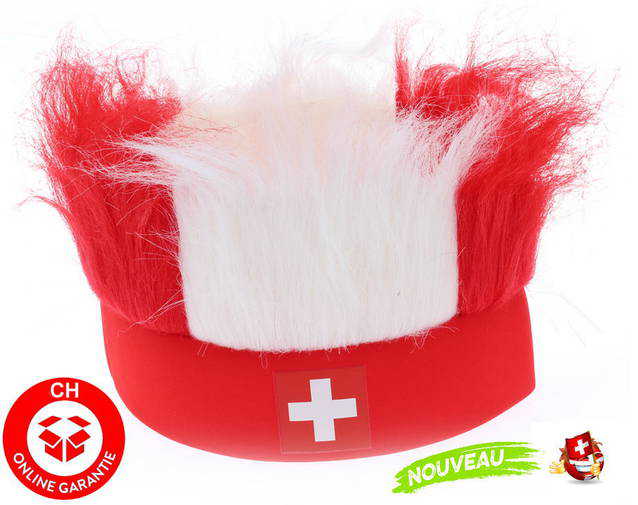 Hopp Schwiiz Schweiz Nati Fanartikel Stirnband Strubbelhaar Fussball Hockey Tennis Schweizer Fan Allez la Suisse