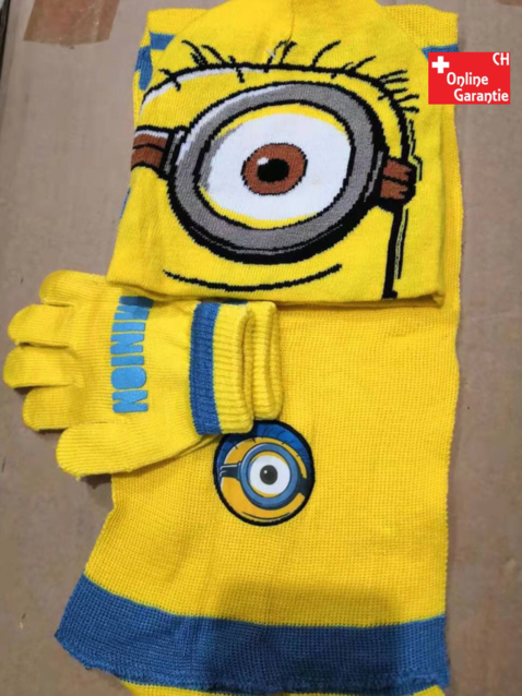 Ich  Einfach unverbesserlich Minion Minions Winter Mtze Beanie Kappe Cap Schal Handschh Handschuhe Kind Kinder Fan