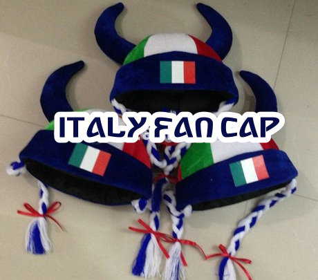 Italien Italy Fan Cap Percke Hrner Teufel Kappe Mtze Haare Flagge Fussball WM EM Support