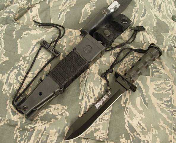 Jungle King 2 berlebensmesser Survival Messer Jagdmesser Outdoor Lampe Schleudervorrichtung Kompass 