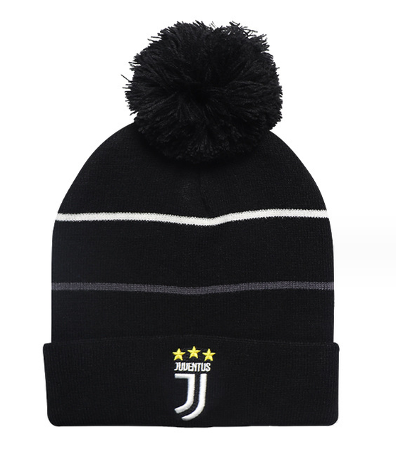 Juventus Turin Bommel Mtze Kappe Fan Bommelmtze Beanie Juve Fan Fussball Zubehr Accessoire Fanartikel