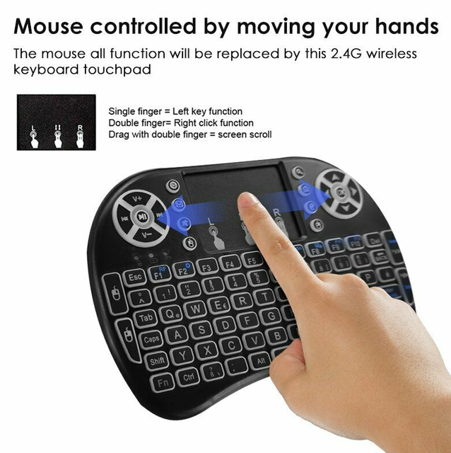 Mini 2.4GHz Wireless Tastatur CH DE Tastaturlayout QWERTZ Keyboard Touchpad Apple iPad macOS Android Tablet TV SmartTV Smartphone Handy PC Notebook