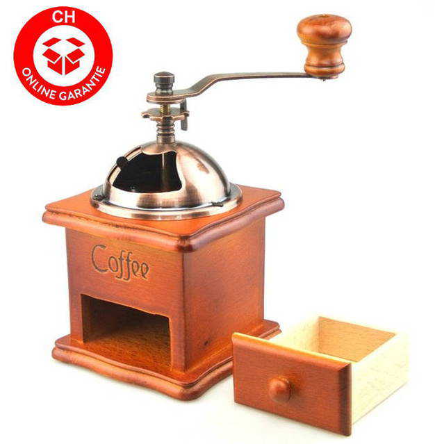 Nostalgie Kaffeemhle Kaffee Mhle Holz Expresso Gussmahlwerk Retro NEU