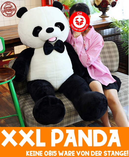 Panda Br XXL Plschtier Pandabr Teddy Ted Schwarz Weiss Tedi Schweiz Geschenk Kind Frau Fliege Geschenkidee Geburtstag Weihnachten