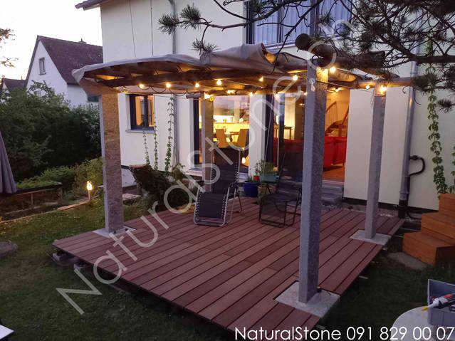 Pergola mit Sockel fr Gartensitzplatz