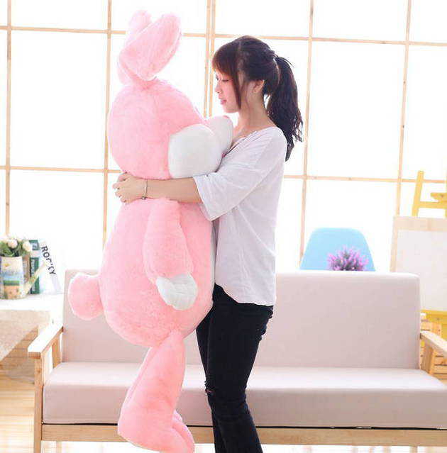 Plschtier Hase Plsch Kaninchen Stofftier Plschhase Spielzeug 150cm 1.5m XXL Kuscheltier Plschtiere Geschenk Kinder Kind Pink Rosa Rebli ILY