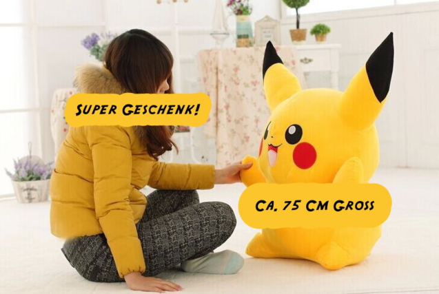 Pokemon Pikachu Pokmon XL Plschtier Plsch Kuscheltier 75-80cm XL Geschenk Sss Top