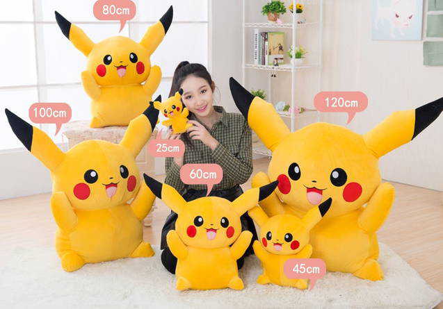 Pokemon Pokmon Pikachu Go 80cm oder 120cm XXL Plsch Spielzeug Plschtier Plschfigur Geschenk Geburtstag NEU