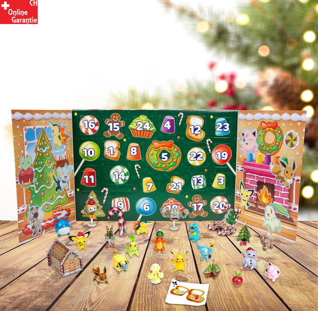 Pokmon Adventskalender Pokemon Kalender Pikachu Weihnachtskalender Spielzeug Figur Geschenk Battle Figuren Advent Kind Kinder