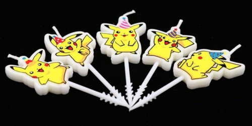 Pokmon Pikachu Kerz Kerzen Geburtstagskerzen Kuchen Cake Deko Kuchendeko 5 Stck Set Kind Kinder Geburtstag Fan Pokemon GO Accessoire