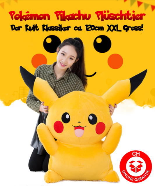 Pokmon Pikachu Plsch Plschtier Pokemon 120cm XXL Gross Geschenk Kind Frau