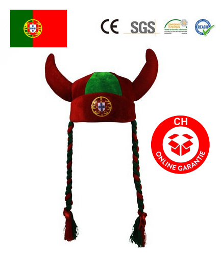 Portugal Fan Kappe Mtze Hut Wikinger Helm Zpfen Fussball WM EM Fanshop