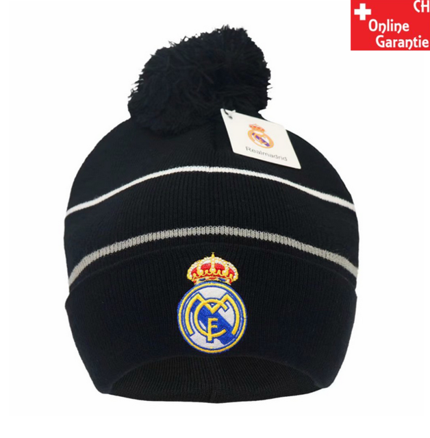 Real Madrid Mtze mit Bommel Beanie Winter Kappe Bommelmtze Fussball Fanartikel Editieren Lschen