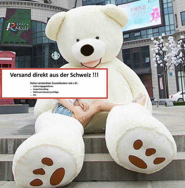 Riesen Mega XXL Plschbr Plschteddy Plsch Br Teddy Teddybr Weiss Eisbr Eis Weissbr Kuschel Plschtier XXXL 260cm Geschenk