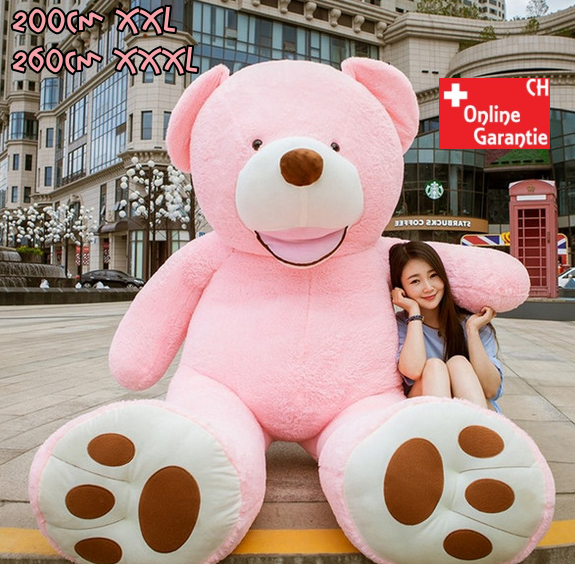 Riesen Teddy Teddybr Plsch Br Plschbr Pink Rosa 260cm Plschtier Kuschelbr XXL XXXL Geschenk Frau Mdchen Freundin GIANT Valentinstag Geschenk fr Geburtstag