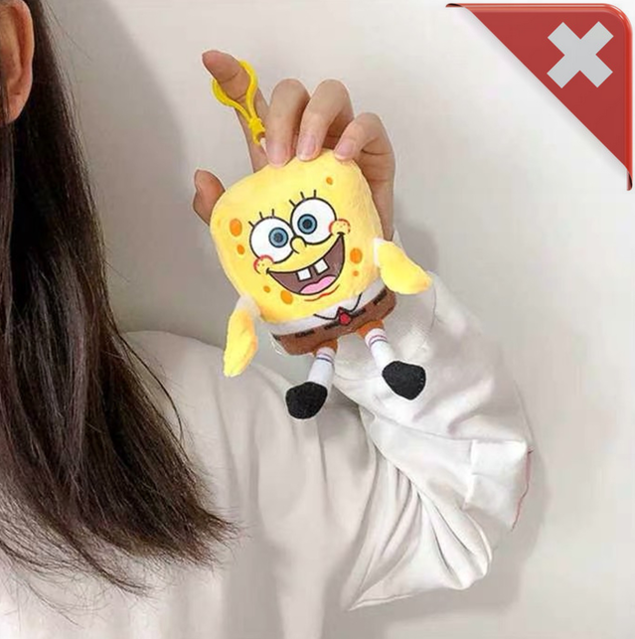 SpongeBob Schwammkopf Fan Plsch Schlsselanhnger Clip On Schlssel Anhnger TV Serie Kino