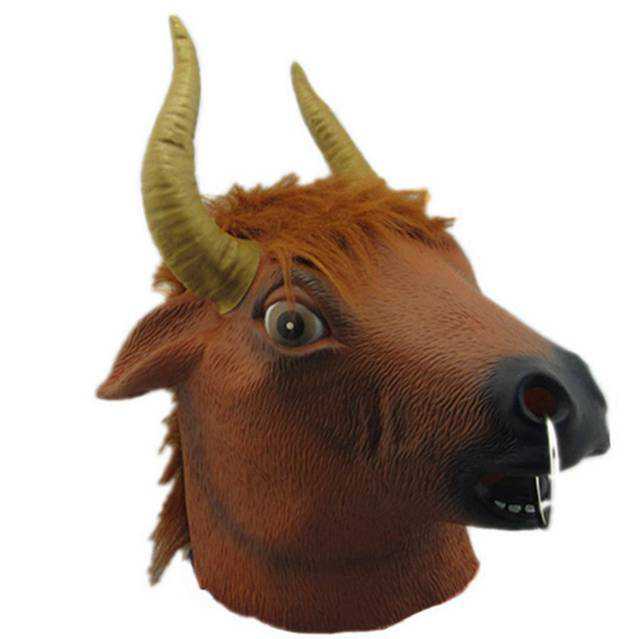 Stier Maske Nasenring Kuh Tiermaske Fasnacht Halloween Kostm Latex