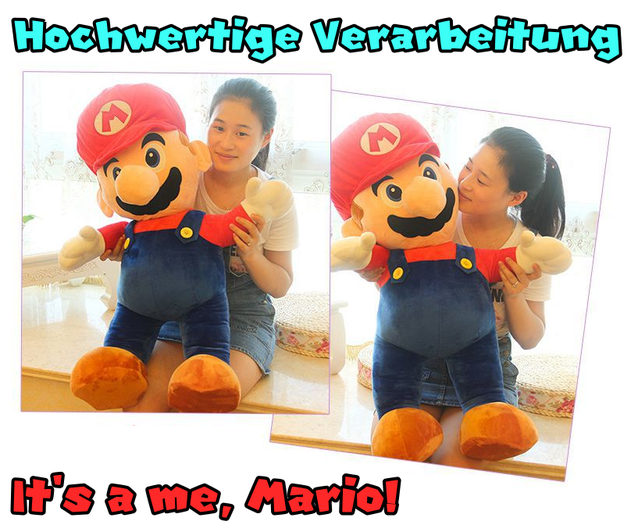 Super Mario Mario Rot Riesen Plsch Figur Plschtier Stofftier Nintendo Switch Geschenk XXL Videospiel Mario Bros. Klempner Plschfigur Plschpuppe