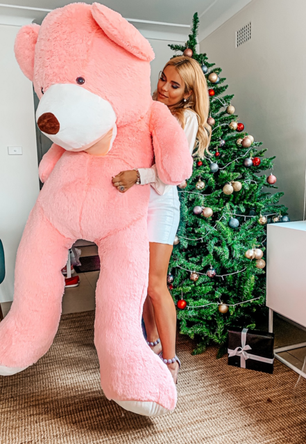 Teddybr Plsch Br Teddy Pink Rosa 200cm 260cm Geschenk XXL XXXL 2.0m 2.6m Frau Freundin Girl Mdchen Weihnachten Valentinstag Geburtstag