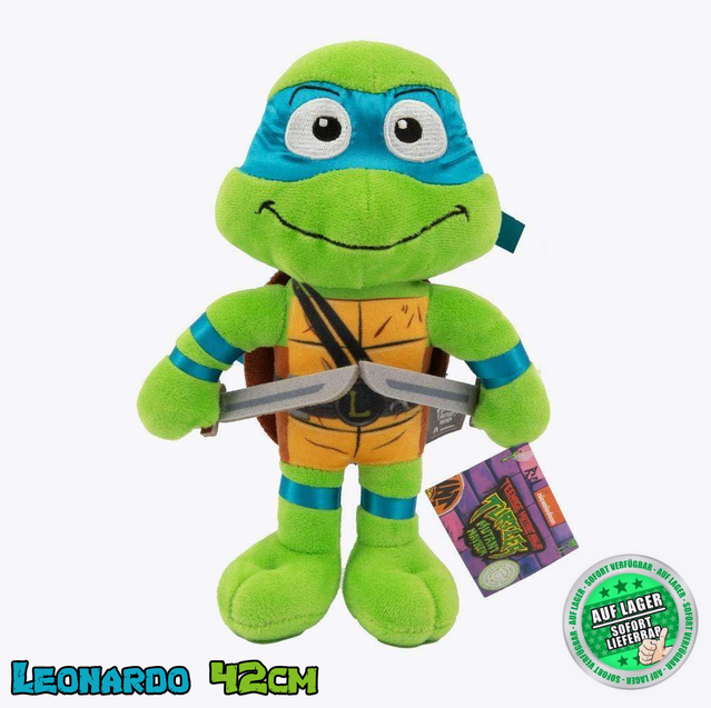 Teenage Mutant Ninja Turtles Leonardo Plsch Schildkrte 42cm Plschtier TMNT Kuscheltier Mutant Mayhem Stofftier