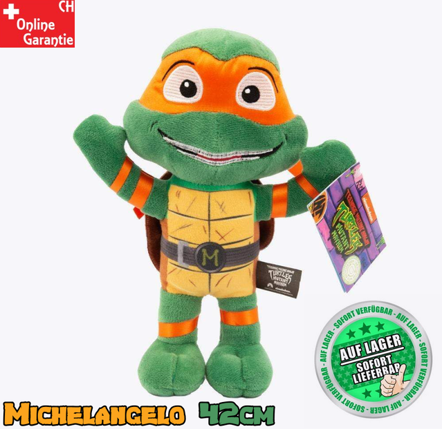 Teenage Mutant Ninja Turtles Michelangelo Plsch Schildkrte 42cm Plschtier TMNT Kuscheltier Mayhem Stofftier