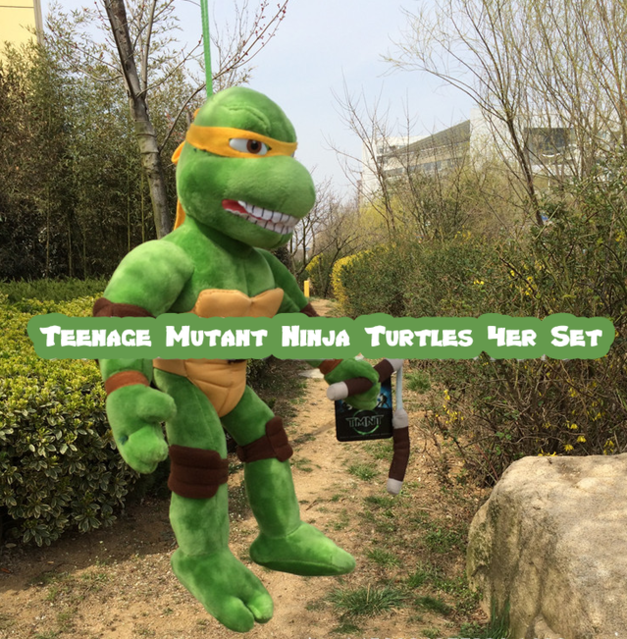 Teenage Mutant Ninja Turtles Plsch Puppe Puppen Spielzeug TMNT Leonardo Donatello Raphael Michelangelo Plschtier Schildkrte XXL 4er Set 70cm