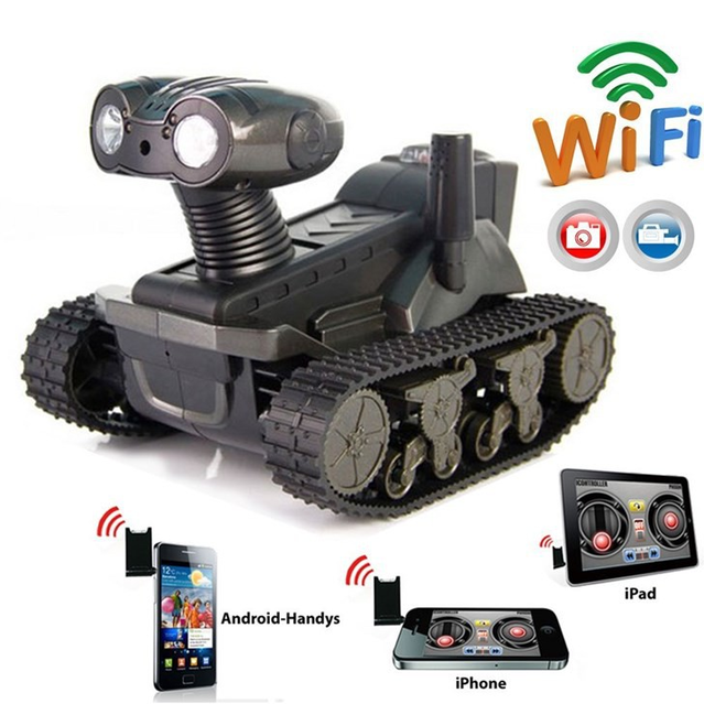 WLAN WiFi Rovospy i-Spy Auto mit Kamera und App Panzer fr iPhone iPad iPod Android Smartphone Tablet berwachungskamera Mars Rover Gadget Kindergeschenk