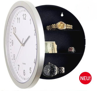 Wanduhr Uhr mit Tresor Safe Geheimversteck Spy Versteck Sicherheit Zuhause