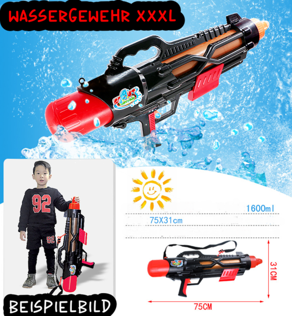 Wassergewehr Wasserpistole XXL XXXL Wasser Spielzeug Gewehr Pistole Sommer 75cm 1.6L Behlter Sommer Spielzeug Schweiz