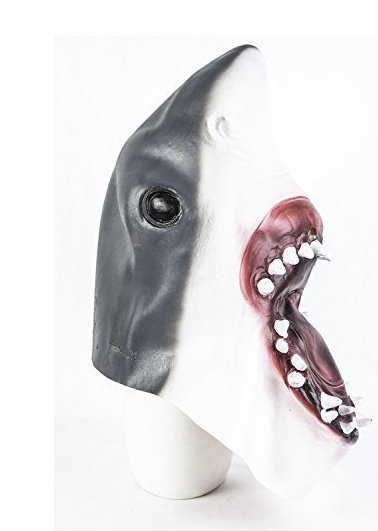 Weisser Hai Haimaske Tiermaske Horror Jaws Fasnacht Halloween