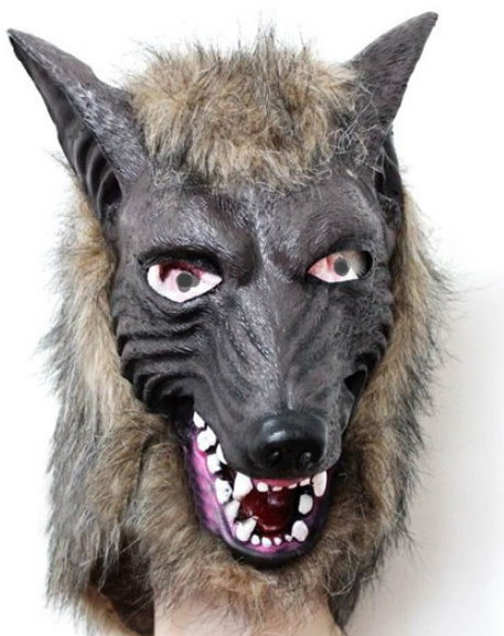 Wolf Maske Latex Fasnacht Kostm Halloween WerWolf Tiermaske 