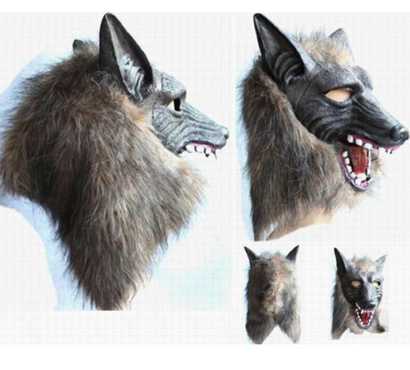 Wolf Maske Latex Fasnacht Kostm Halloween WerWolf Tiermaske 