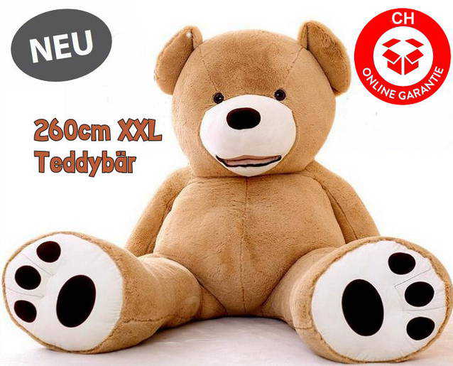 XXL Plsch Kuscheltier Riesenplsch Riesenteddy Teddybr Plsch 260cm Geschenk Tedi Br Riesengross Gigantisch Kind Kinder Frau Freundin Geburtstag Valentinstag Geschenk Idee Schweiz