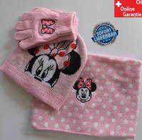 Disney Minnie Maus Mtze Cap Beanie Cap Kappe Mtze Wintermtze Handschuhe Schal Mdchen Set Pink Rosa