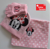 Disney Minnie Maus Winterset Mtze Handschuhe und Schal Kind Mdchen Set Pink Rosa