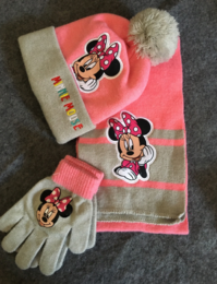 Disney Minnie Mouse Minnie Maus Bommel Mtze Schal Handschuhe 3-teilig Winter Set Kleidung Mdchen Bommelmtze Fan Accessoire