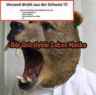 Grizzly Br Bren Maske aus Latex Tiermaske Halloween Fasnacht