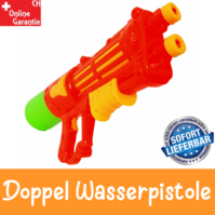 Grosse Wasserpistole 55cm Doppelrohr Wassergewehr Spritzpistole Pumpgun Blaster Soaker NEU Spielzeug Wasser Pistole Gewehr Sommer Bad Garten Badi