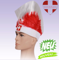 Hopp Schwiiz Schweiz Switzerland Suisse Fan Accessoir Irokesen Percke Irokese Hut Kappe Fussball Eishockey WM EM Allez la suisse!