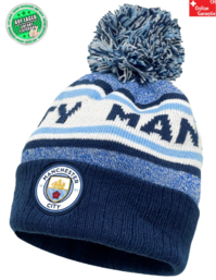 Manchester City Beanie Man City Mtze Bommel Wappen Logo Fussball Fanartikel