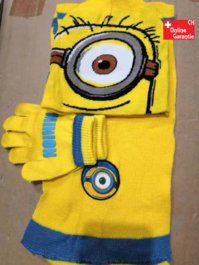 Minions Minion Winter Cap Mtze Kappe Wintermtze Beanie & Schal und Handschuhe Fan Winter Set fr Kind Kinder