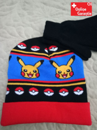Pokemon Pikachu Wintermtze Beanie Cap Mtze Kappe Handschuh Handschuhe Fan Set Winter Fan Kleidung Pokmon Kleider Kind Kinder
