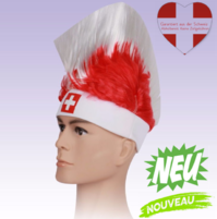 Schweiz Percke Irokesen Suisse Switzerland Swiss Cap Kappe Lustig CH Flagge Nati Hockey Fussball WM EM Olympia Fanartikel Accessoire Public Viewing