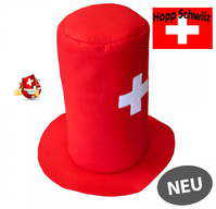 Schweizer Schwiiz Swiss Suisse Fan Zylinder Hut Kappe Mtze Fussball EM WM Hockey Tennis Handball Sport Fanshop