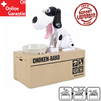 Spardose Hund automatisches Sparksseli Geld Sparen Kind Geschenk Frau Freundin Schwarz Weiss Hunde Sparbox